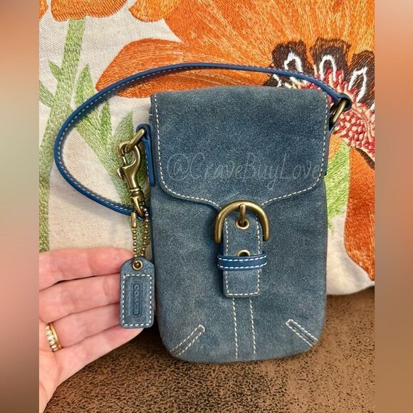 VINTAGE COACH SOHO MINI POUCH BUCKLE BAG SUEDE LEATHER W/HANGTAG STYLE #4332 GVC - Picture 1 of 17